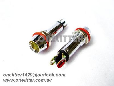 8mm銅殼超亮LED指示燈 12V黃  AD2812Y
