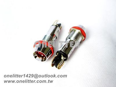 8mm銅殼超亮LED指示燈 110V紅   AD28110R