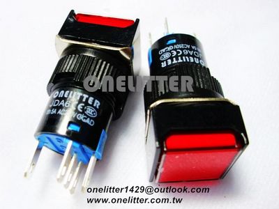 帶燈正方型按鈕(復歸)24V紅色 JDA6F-11DR24V