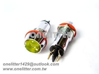 12mm銅殼超亮LED指示燈12V黃  AD21212Y