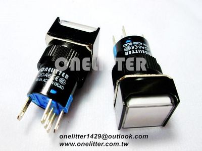 帶燈正方型按鈕(復歸)24V白色 JDA6F-11DW24V