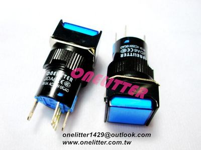 帶燈正方型按鈕(復歸)24V藍色　JDA6F-11DS24V