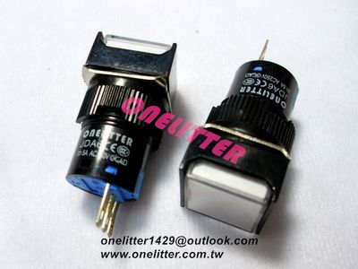 16@正方型按鈕 (復歸)1A1B白色   JDA6F-11W