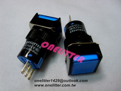 16@正方型按鈕(復歸)1A1B藍色   JDA6F-11S 