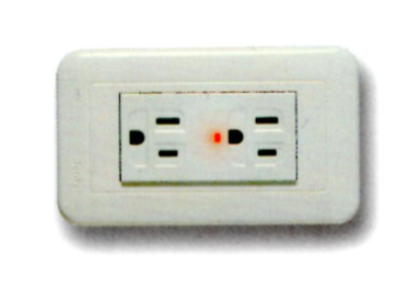 JY-1512LED 聯蓋附接地雙插座/附LED燈