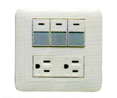 JY-4355 三開關一附接地雙插座 (110V)