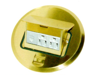 JY-8921-1101Wx2+41H 二接地插座+電話一插座(4心)(金色)